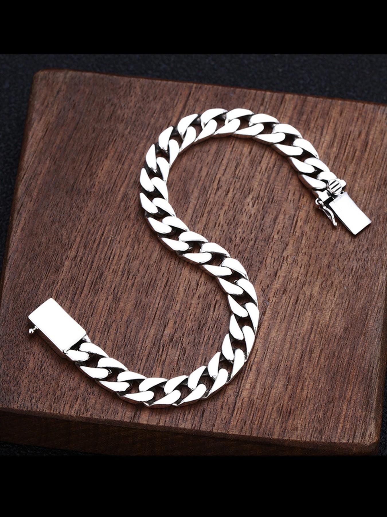 New High-End Handcrafted Unisex Tank Bracelet, Smooth Surface, Trendy Minimalist Clasp, Fashionable Accessory for Men and Women