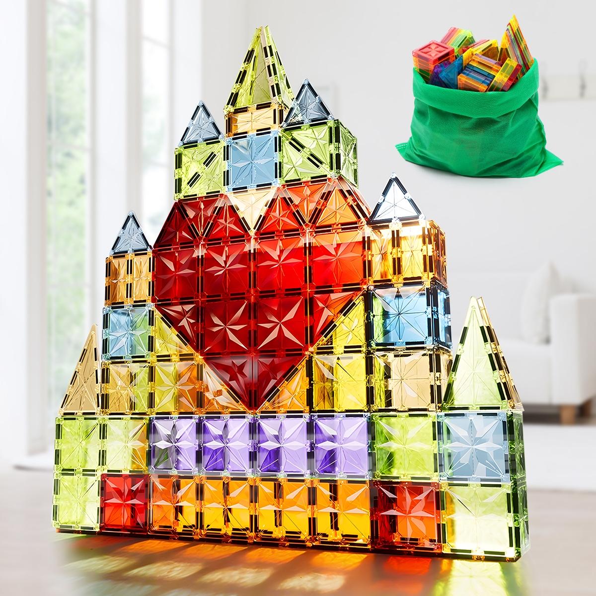 Magnetic Tiles Toy Set, 42/74/126/158 Pieces Boxed Magnetic Blocks, Birthday & Holiday Gift, Suitable for Kids Aged 3+, Magnetic Building Tiles