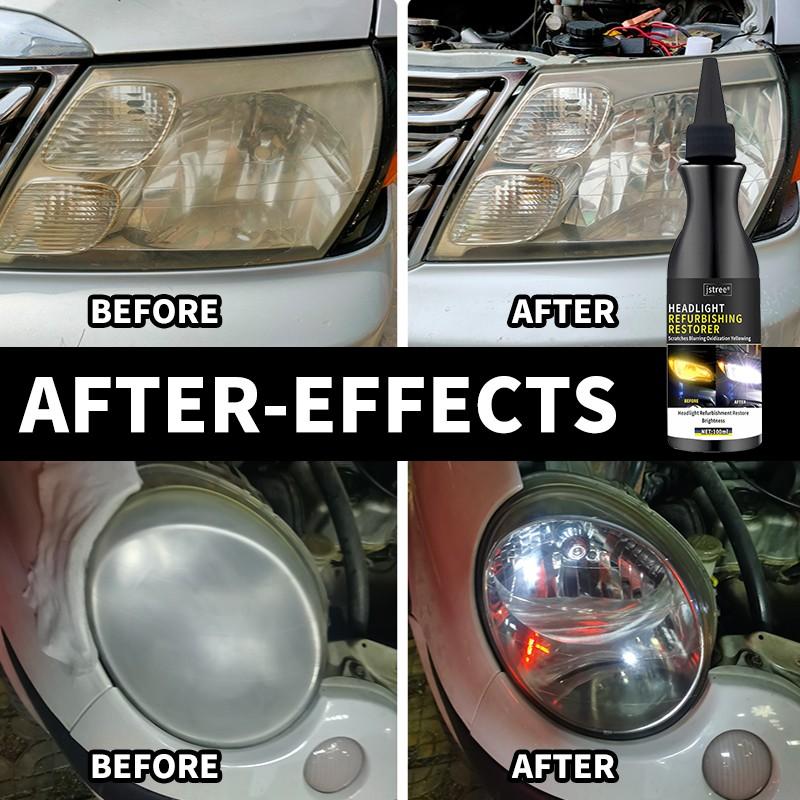 Jstree Car Headlight Renewal Repair Liquid, Yellowing Aging Polishing Refresher 100ML, Automotive Light Restoration Solution