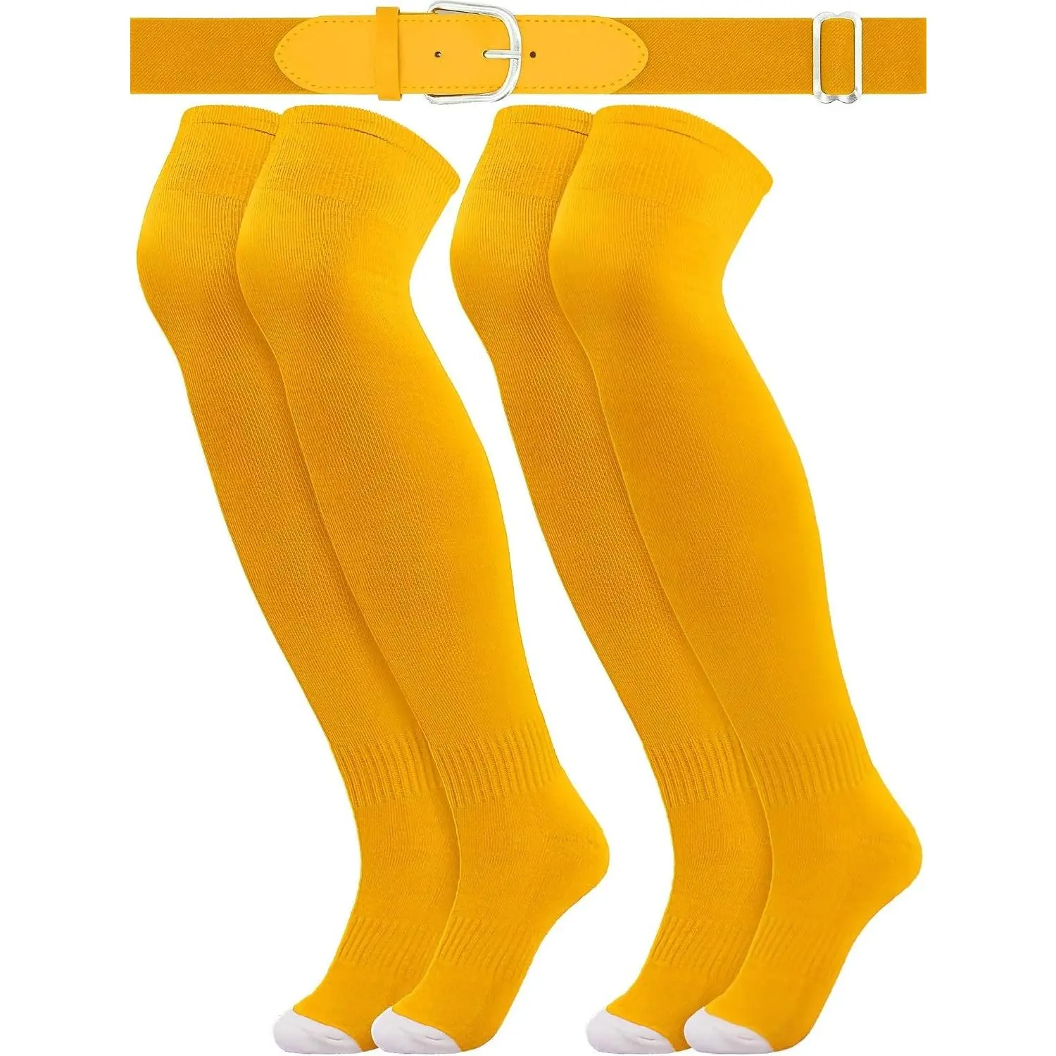 3 Pcs Baseball Belt and Socks Combo Youth Over Knee Sock Men's Baseball Belts Stockings Softball Belt