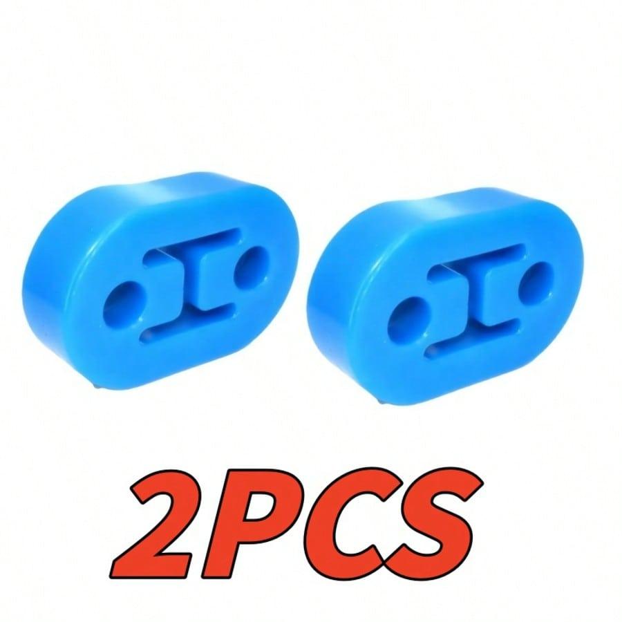 2-Piece Car Rubber Exhaust Pipe Tailpipe Mount Bracket, Universal Dual-Hole Exhaust Mount Bracket, Suitable for Vehicle Muffler Buffer