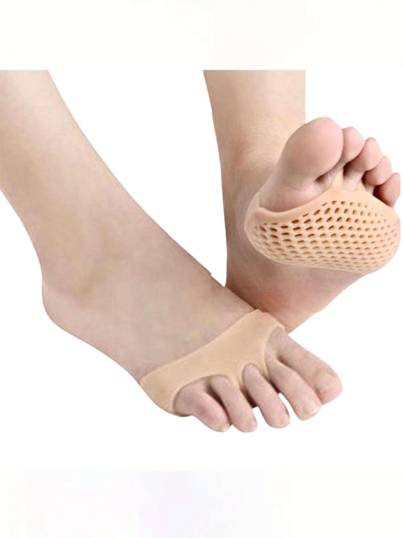 2 Pairs Honeycomb Silicone Soft Forefoot Pads, Anti-Slip Breathable Heel Pain Relief Insoles, Shoe Insoles
