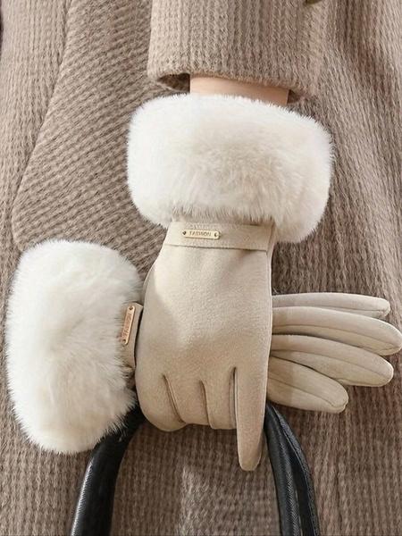 Women's Touchscreen Gloves, Waterproof Design, Soft Warm Wool Lining, Outdoor Winter Gloves, Casual Style, Fitted Fit