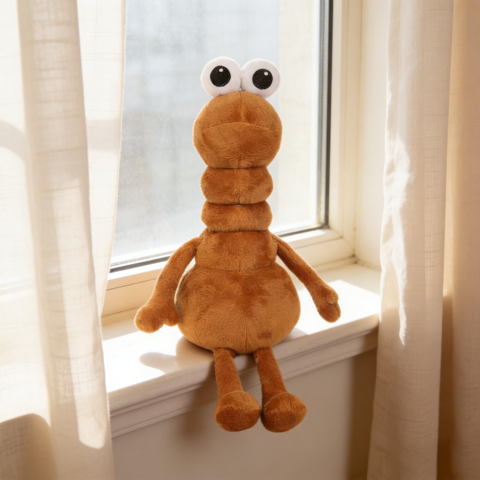 29cm/11.41in Marcus the Worm Plush Toy, Stress-Relieving Fun Plush with Cute Big Eyes, Therapeutic Pet-Like Soft Stuffed Animal, Popular Internet Meme & Unique Design, Perfect Birthday & Holiday Gift for Boyfriends & Friends
