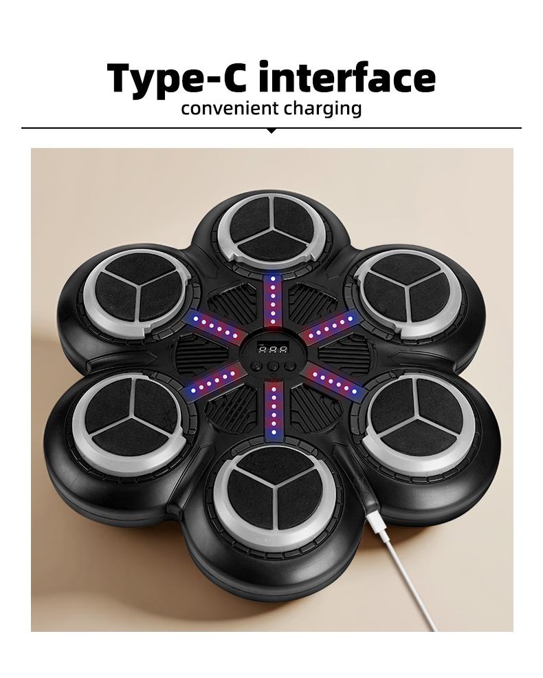 Bluetooth-compatible Smart Music Boxing Machine, Hanging Reaction Sandbag Punching Bag, Home Fitness Stress Relief, Includes Gloves & Charging Cable, Music Boxing Target