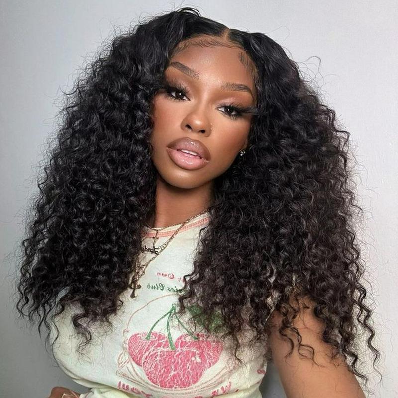 Midulla Ready to Wear Water Wave Glueless Wigs Human Hair 7x5 Pre-cut Lace Closure Wigs Pre Bleached Knots Pre Plucked Curly Human Hair Lace Front Wigs for Women Summervibes