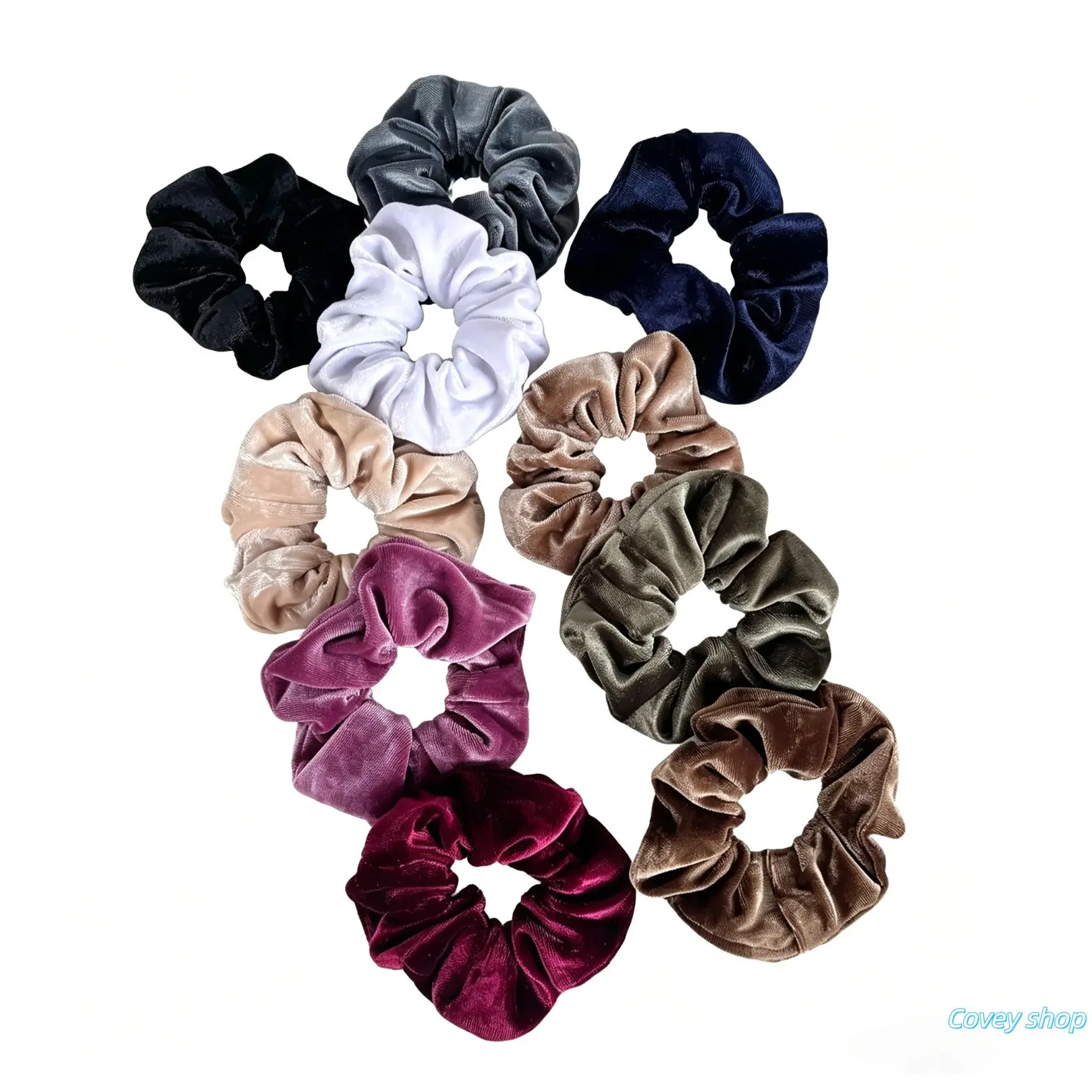 Velvet Solid Color Scrunchie, Soft High‑Stretch Elastic Hair Tie, Elegant Ponytail Holder, Simple Daily Updo Hair Accessory For Women Girls, Versatile Casual Styling Hair Band