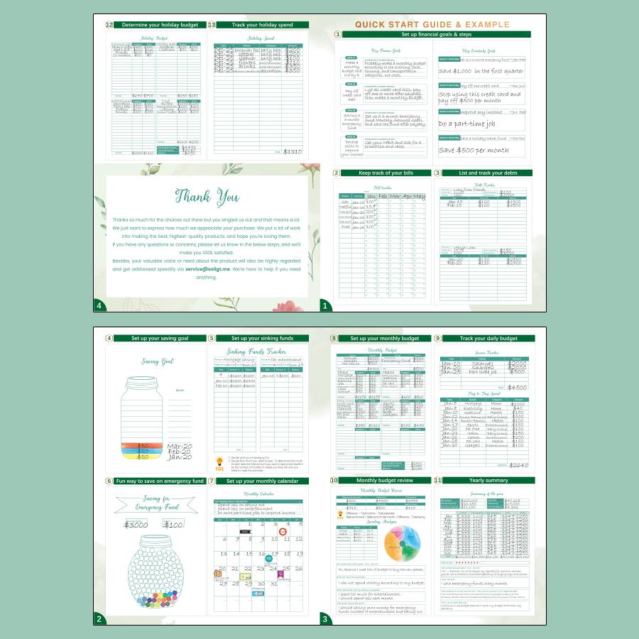SOLIGT 8.5 x 11 inches Large Budget Planner and Monthly Bill Organizer – Premium Hardcover Budget Book with 12 Pockets for Savings, Debt, Expense Tracking – Budget Tracker with Stickers Financial Journal