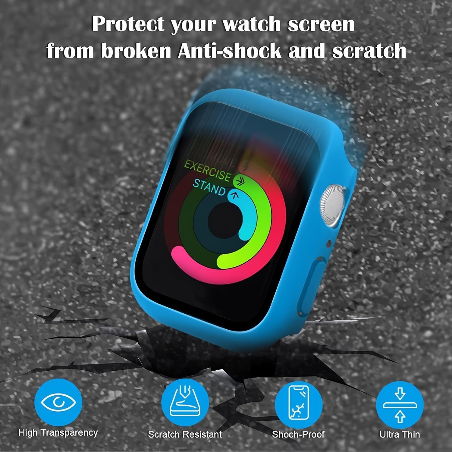 5-Pack Protective Smartwatch Case Set with Tempered Glass Screen Protector, Hard PC Shockproof Cover, Smartwatch Accessories,sohochic