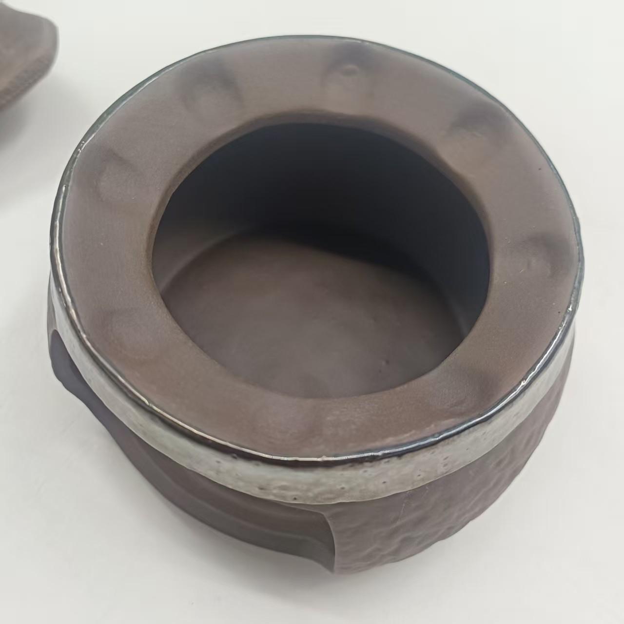 Rustic Solid Stone Texture Incense Burner, Dark Handmade Coarse Ceramic Diffuser, Home Bedroom Essential Oil Warmer, Calming Healing Atmosphere