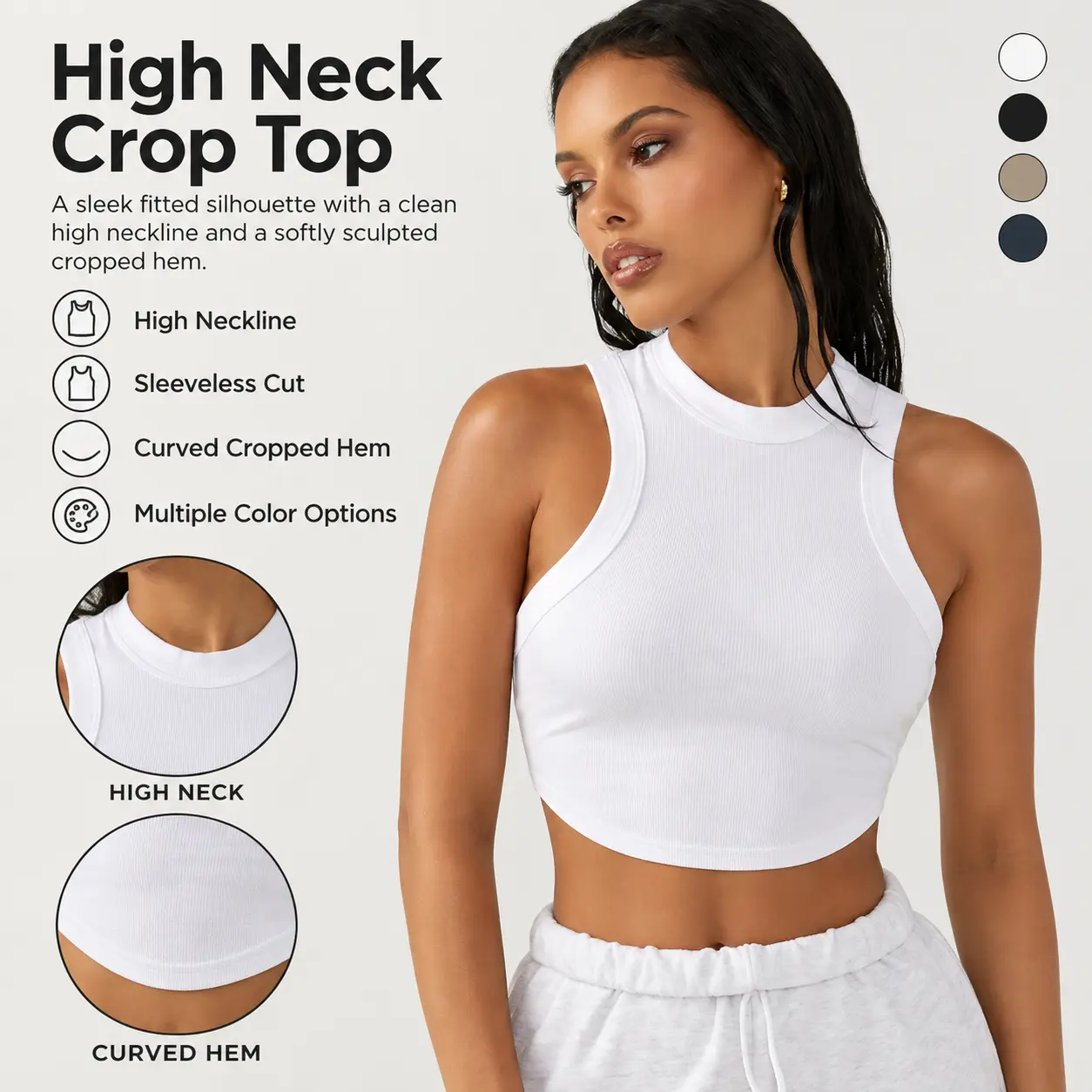 Fitness Yoga Dance Ribbed I-Back Quick-Dry Tank Top with Chest Pads