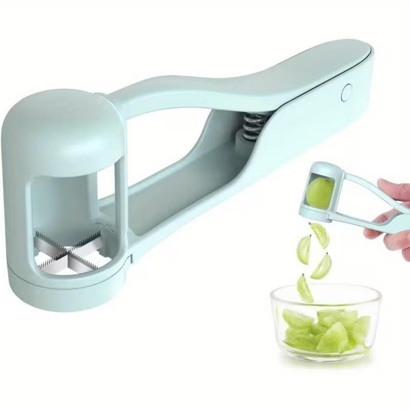 1Pcs Grape Cutter, Grape Slicer, Suitable For Infants And Young Children, Grape, Cherry Tomato, Strawberry Cutter, Quarter Slicing Tool For Vegetable And Fruit Salad Cake Decoration, Stainless Steel Kitchen Gadget, Fruit Cutter
