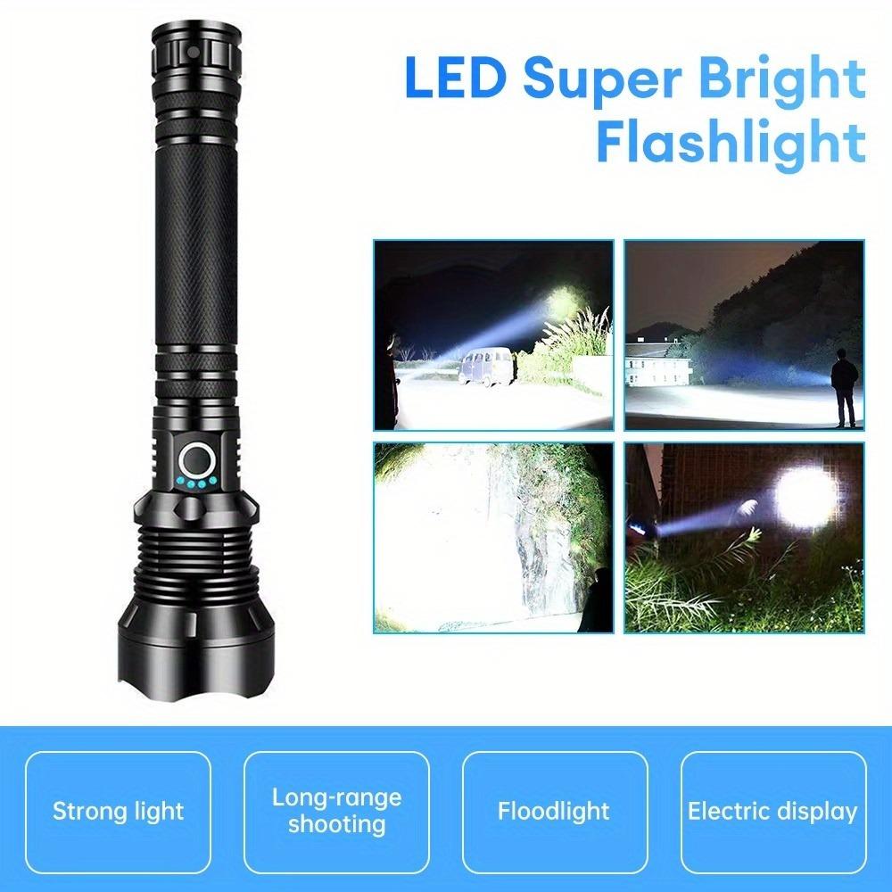 4000 Lumens P70 LED High Lumen Flashlight,  Rechargeable Battery & 5 Modes Handheld Torch, IPX7 Waterproof Aluminum Alloy Flashlights For Camping, Outdoor, Emergency, Home, Best Tools/Gifts For Men
