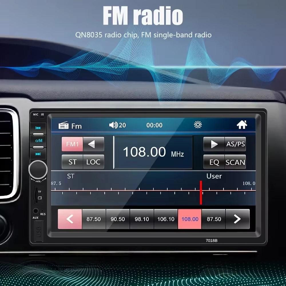 Universal Dual Spindle 7 Inch Car Dashboard Screen, Car Audio, Phone Connectivity, Bluetooth-compatible Casting, Fm Radio, USB Port, Abs Material, Car Media Player, Car Video Players