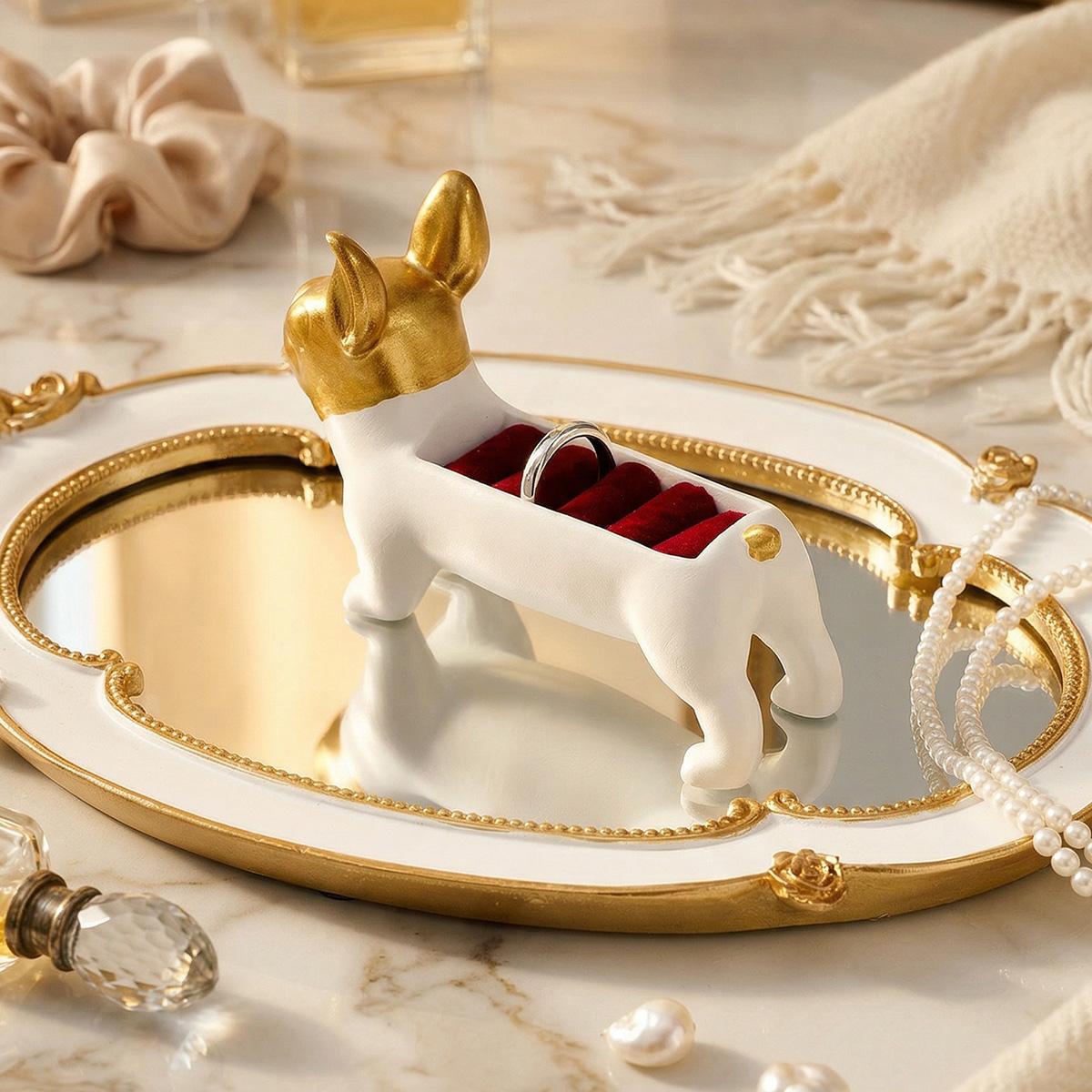 Creative Dog-Shaped Jewelry Display Stand, Resin Material Home Decor, Ideal for Rings, Necklaces, Bracelets, Earrings, Photography Props