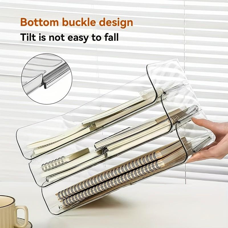 Stackable Desktop Storage Box, File Organizer, Office Desk Organizer, Stationery Supplies Holder, Cosmetic Storage Box, Desk Tidy