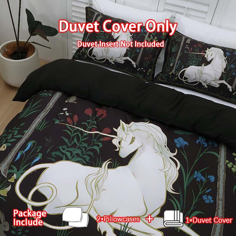 Unicorn Theme Reversible Bedding Set, Soft Polyester Duvet Cover and Pillowcase, Bedroom Decor, Comfortable and Stylish, Soft Bedding Sets