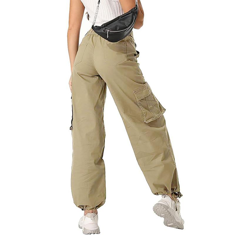 Avamo Stretchy Womens Cargo Pants thick thigh pants work outfits women Wide Leg Sweatpants Baggy High Waisted 6 Pockets Straight Leg Casual Y2K Streetwear Cinched Ankle/ Straight-Leg Capris Pants With Adjustable Trouser Cuffs for Daily Wear