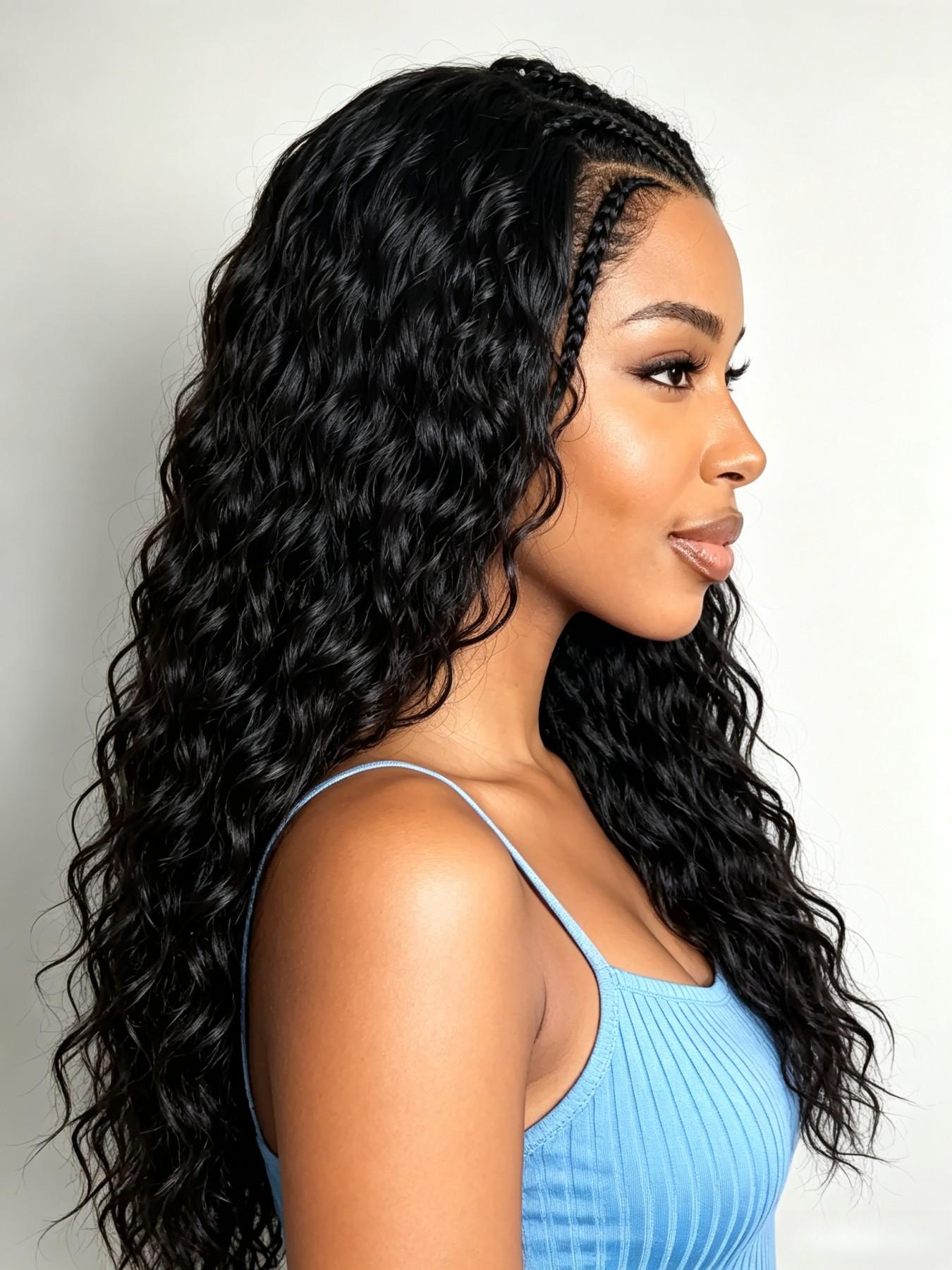 Stunning Knotless Braids Wig, Extra Long & Fluffy Curls, Perfect for Stylish Looks, Easy to Wear, Ideal for Daily Use, Synthetic Curly Wigs, Curly Braided Wigs