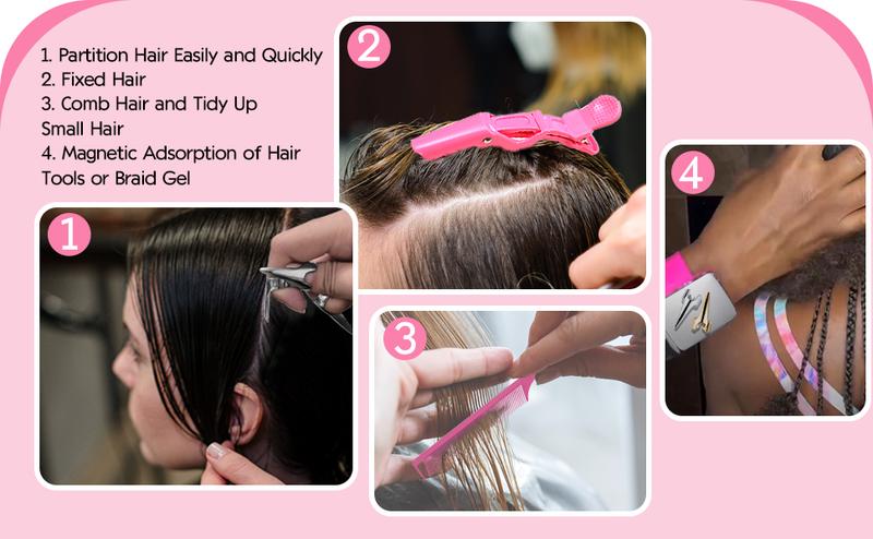 Braiding Tools Kit for Professional Hair Braiding Parting Comb Finger Comb Wristband Clips Braid Gel for Neat Stitch Braids  Haircare Heatless