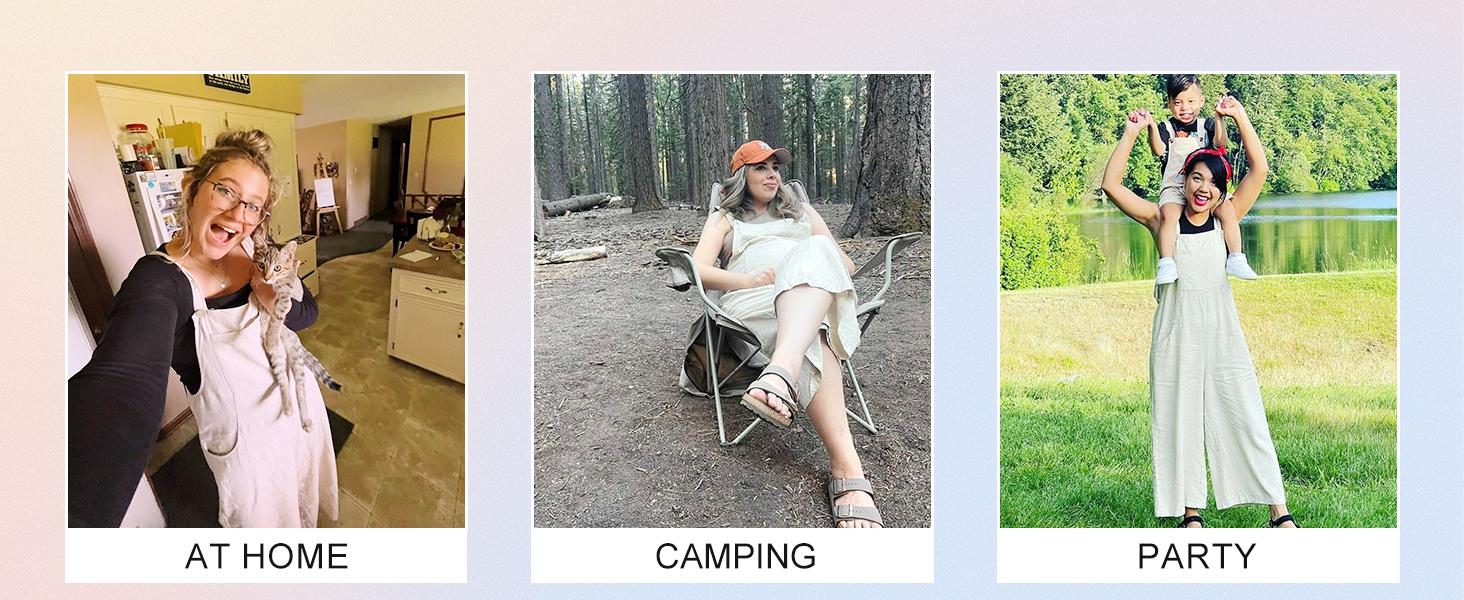 Molitree Summer Cotton Linen Bib Overalls Women Baggy Sleeveless Wide Leg Jumpsuits with Pockets Casual Womenswear Minimalist Apricot