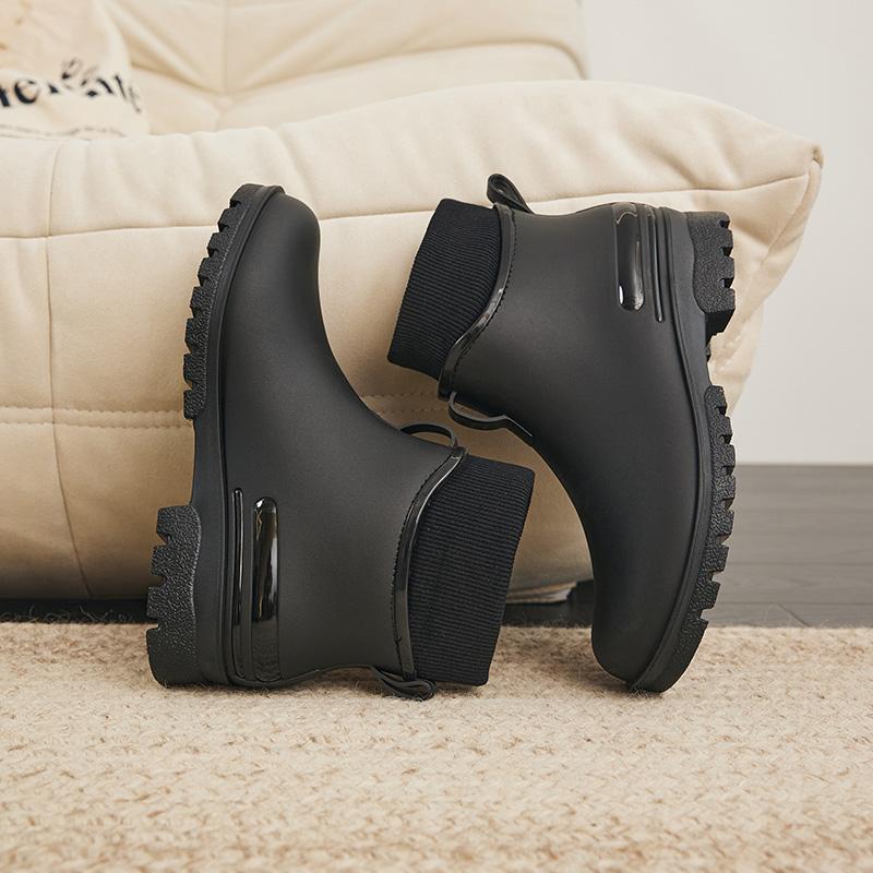 Unisex Warm Rain Boots, High Elastic Non-Slip Sole, Comfortable Slip-On Shoes for Outdoor Daily Use, Waterproof Outdoor Footwear