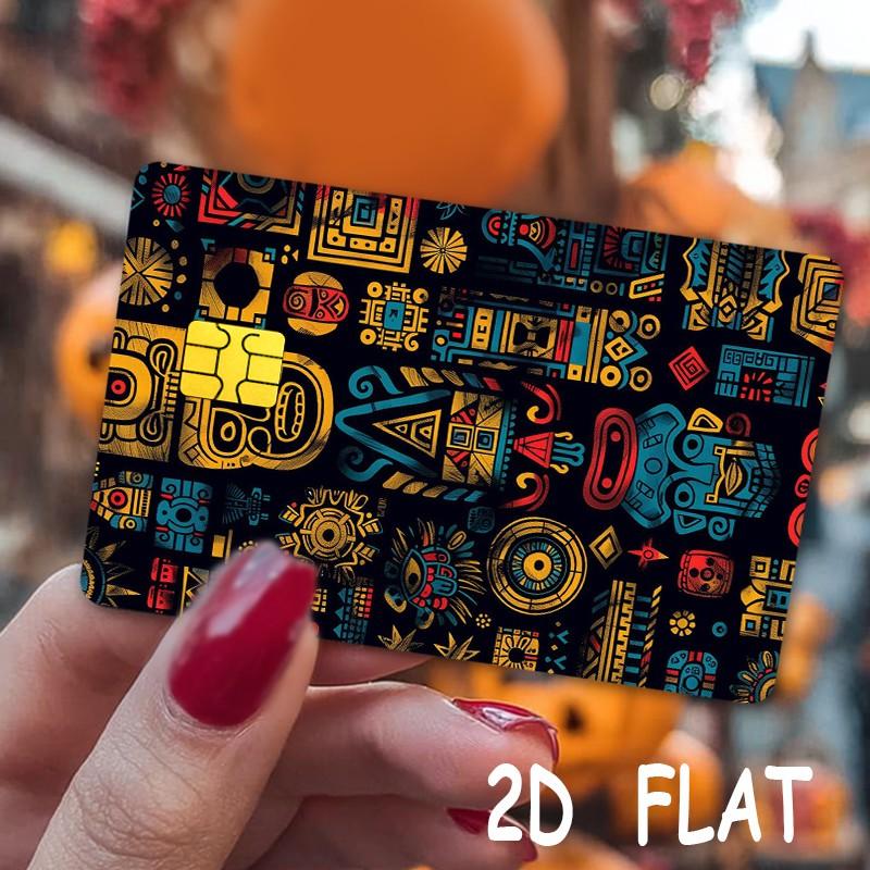 Unique Symbol Design Credit Card Stickers, Ultra-Thin Vinyl Material, 2 Pieces Per Set, Waterproof and Scratch-Resistant Film