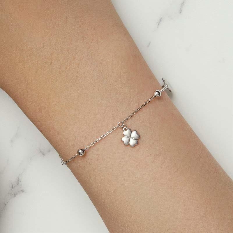EAMTI 925 Sterling Silver Four-Leaf Clover Bracelet Dainty Jewelry Gifts for Women Mother's Day/Birthday/Anniversary Day/Valentine’s Day EAMTI 925 Sterling Silver Four-Leaf Clover Bracelet Dainty Jewelry Gifts for Women Mother's Day/Birthday/Anniversary Day/Valentine’s Day