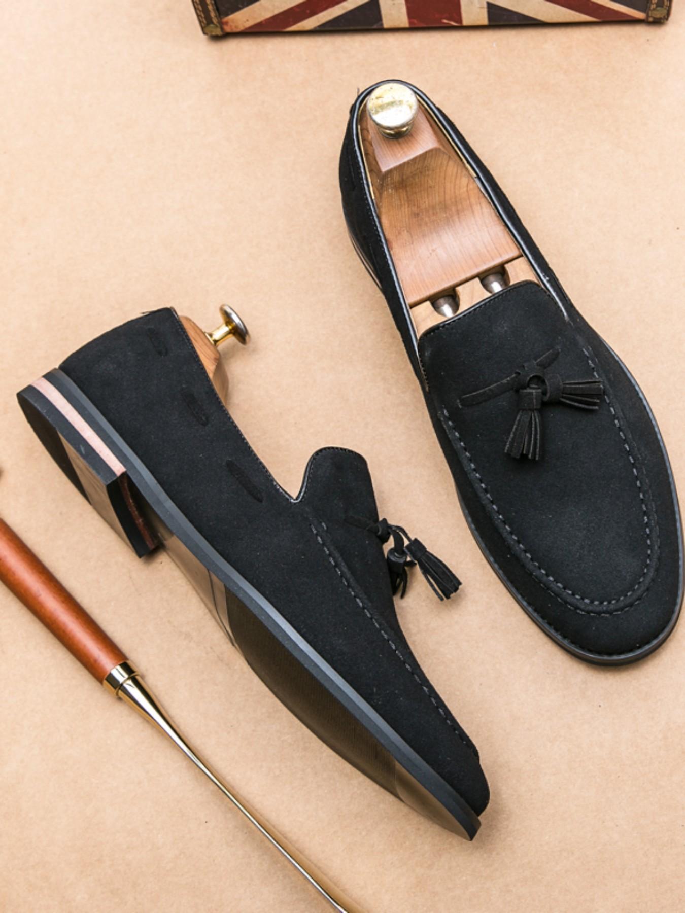 Men's Suede Lurex Loafers, Slip-On Casual Business Formal Shoes, Daily Wear Versatile Footwear, Comfortable and Stylish Design, Rubber
