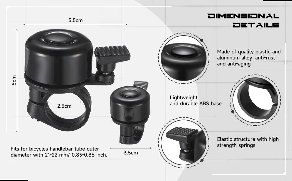 Bike Bell 4 Pack Aluminum Lightweight Mountain Road Bicycle Bell Transparent Loud Clear with Screwdriver for Adult Cyclists Bicycle Horn