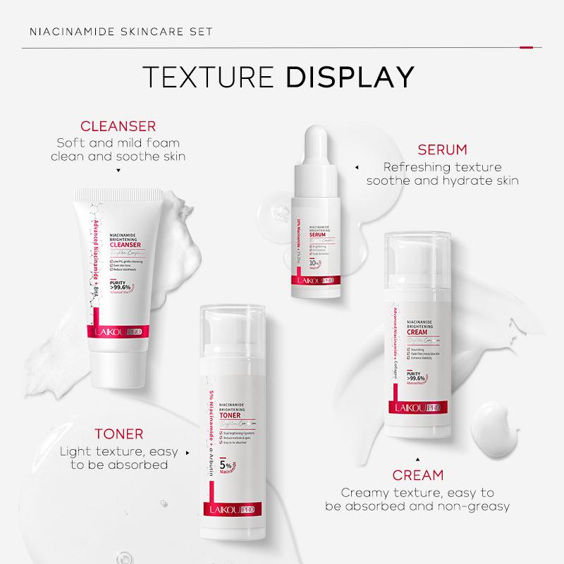 Summer Facial Skin Care Kit, 1 Count Facial Cleanser & 1 Count Toner & 1 Count Eye Cream & 1 Count Serum & 1 Count Face Cream, Multifunctional Skin Care Sets