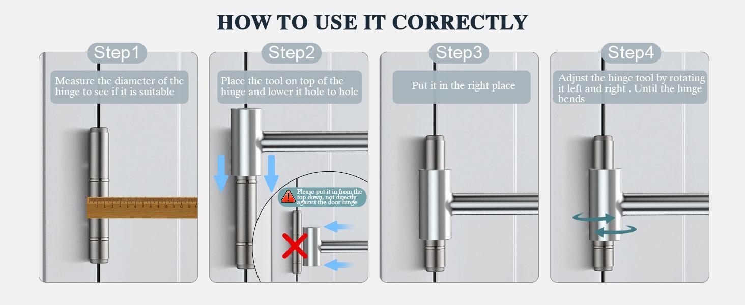 Door Hinge Adjustment Tool, 14-19mm Hinges Gap Adjusting Wrench, Upgraded Door Henge Repair Tool, Door Gap Tool for Flag Hinge Steel Double-Ended Door Henge Repair Wrench