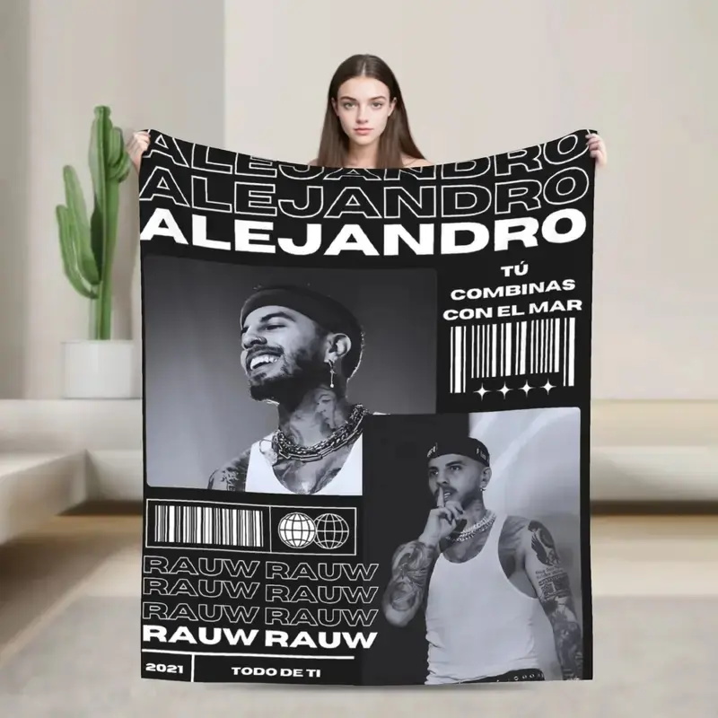 Rauw Alejandros Plush Blankets Boy Girl  Flannel Throw Blanket For Couch Chair Sofa Bed Super Warm Design Quality Bedspread Gift