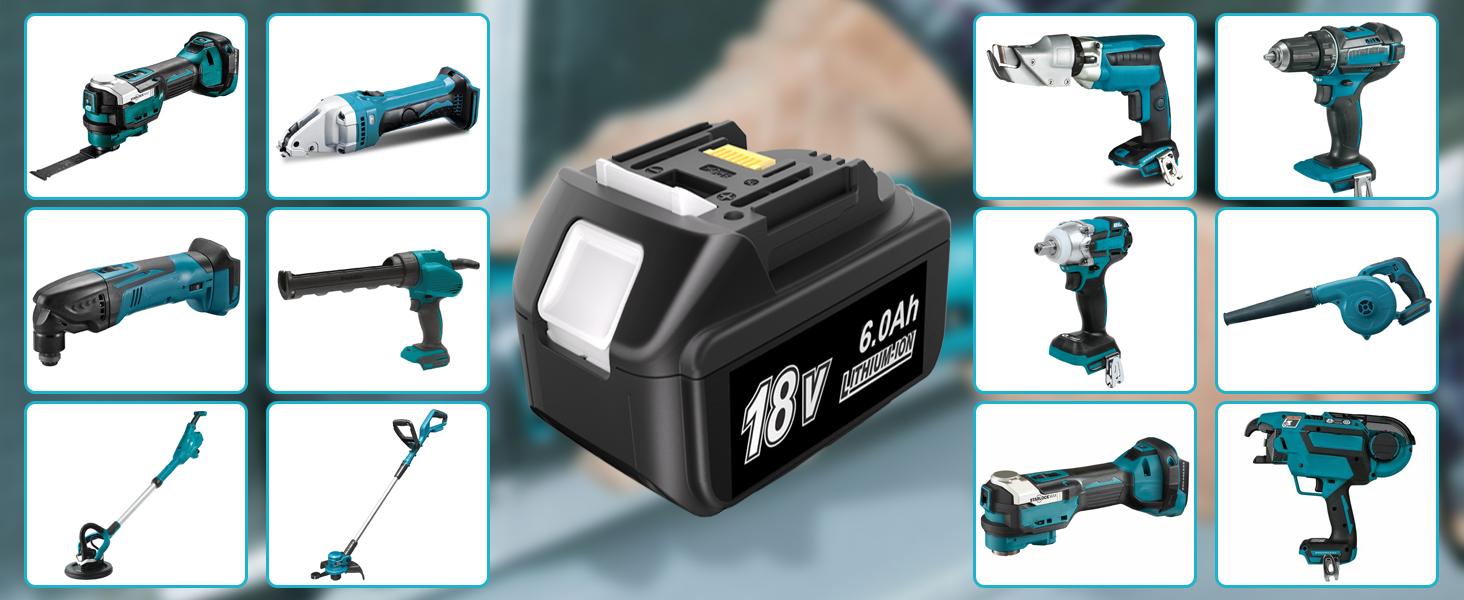 18V Batteries Fit for Makita 18volt Cordless Power Tools with 6000 mAh High Capacity,BL1860B BL1820B BL1830B BL1840B BL1850B LXT-400 chainsaw