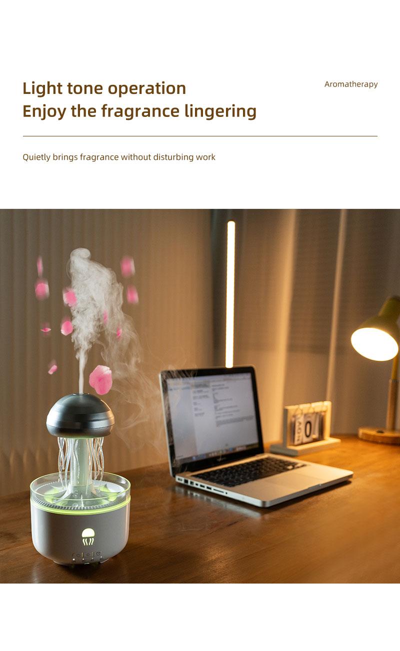 mechanical jellyfish aromatherapy machine household rotating raindrop humidifier desktop colorful atmosphere light diffuser Aromatic Multifunction