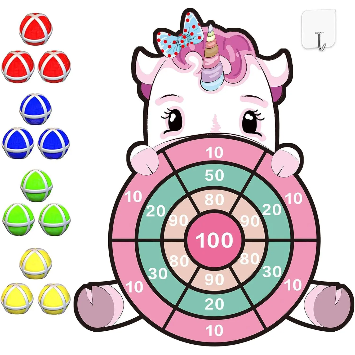 Outdoor sports HONGID Unicorn Toys for 3-12 Year Old Girls, 25"   Large Dart Board Kids Toys for 6-12 Year Old Girls, Teens Party Outdoor Games,   Christmas Birthday Gifts for Girls Age 3-12, Pink (KL-2022)    (Note: The translation preser
