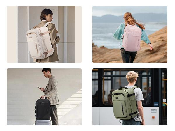 【Valentine's Day Gift】LOVEVOOK 40L-50L Large capacity Carry-On Travel Waterproof Backpack-TSA Approved Personal Item,Built-in Garment Bag & 3 Packing Cubes,Airline Friendly for Hiking/Overnight/Weekend,TikTokShopJumpstartSale