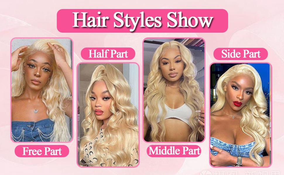 Lemoda 613 13x6 Lace Front Wig Human Hair 200 Density Body Wave 13x6 HD Transparent Lace Wig Pre Plucked with Straight Hair 15A Brazilian Virgin 613 Blonde Wig Human Hair for Women
