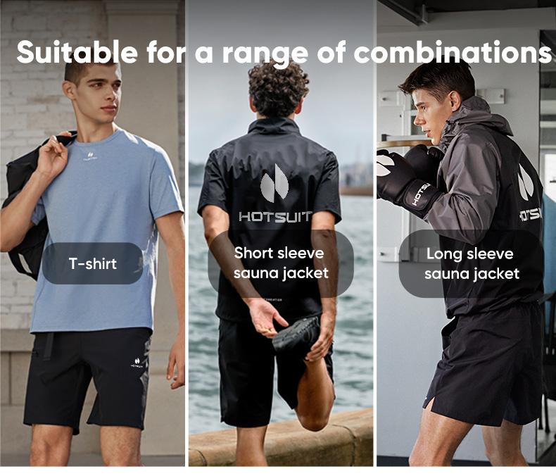 HOTSUIT Mens Sauna Shorts Sweat Sauna Pants Gym Exercise Sweat Sauna Suit Workout Shorts Outdoorfun