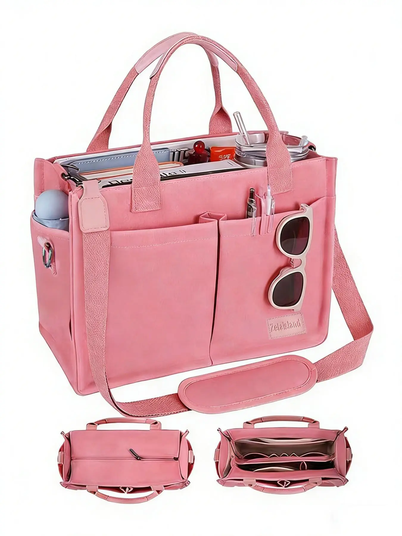 Practical stylish  simple  casual and versatile one-shoulder tote bag, personality classic daily commuter shoulder bag, Office Commuter Bag, compartments   zoning design, suitable for student  classes, daily shopping and so on.