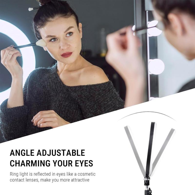 10"Ring Light with Stand,Video Light Tripod for Phone ,with 43.3"Tripod/1 Phone Clips/1 USB Ports,2600K-6500K Color Temperature,for Barber Makeup Tattoo TikTok Video Recording Vlog#Christmas lights