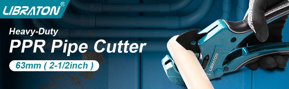 Libraton PVC Pipe Cutter, Up to 2-1/2", Ratchet Pipe Cutter Heavy-Duty, Pex Cutting Tool for Cutting PEX, PVC, PPR Plastic Hoses and Plumbing Pipe