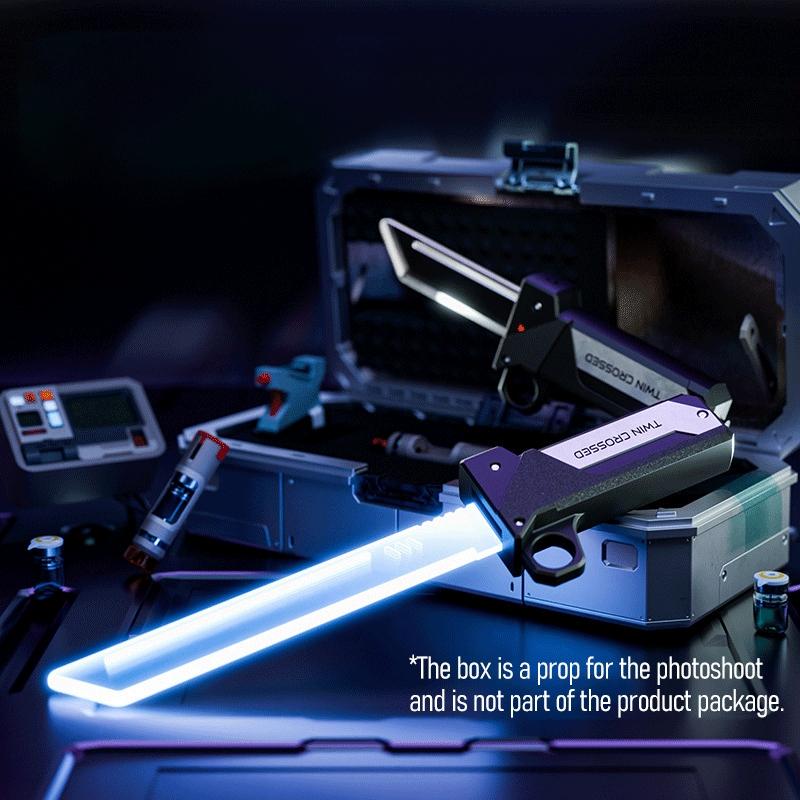 Blue Creative Glowing Sword Toy, Interchangeable Sheaths, Extendible Swords, Cool Lights, Role Play and Collection, Kids' Favorite Gift