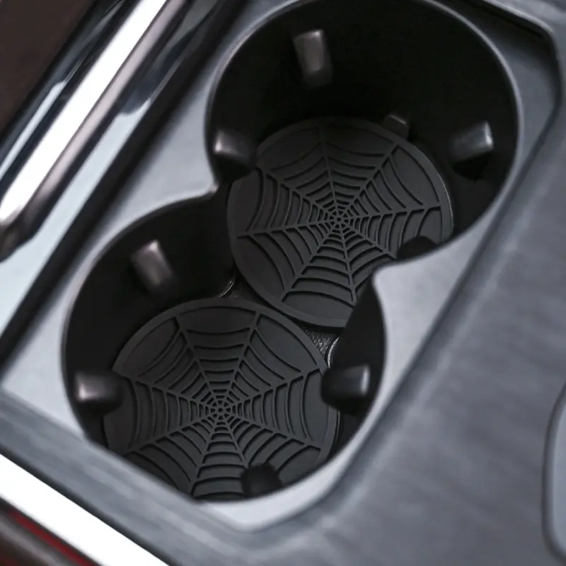 Spider Web Design Car Coaster, Creative Anti-slip Car Cup Holder Coaster, Universal Car Interior Accessories for Women & Men