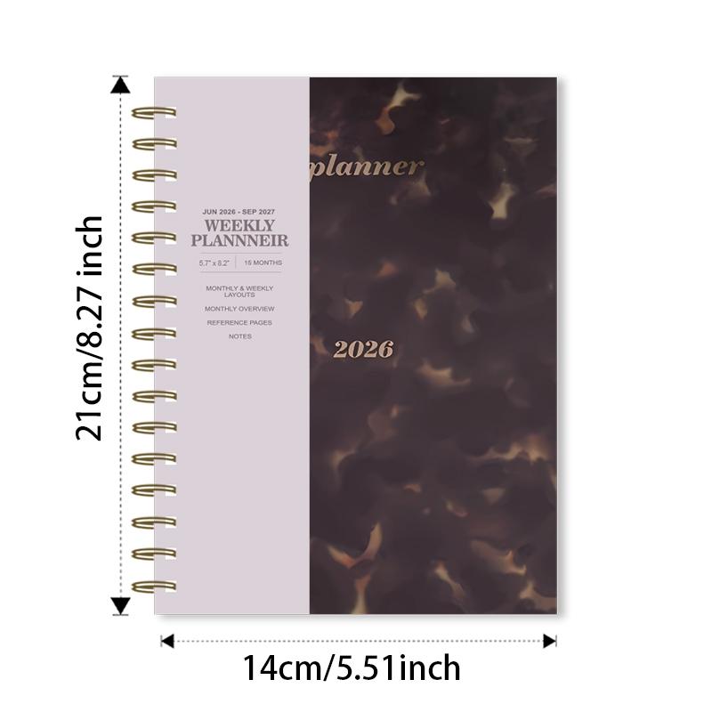 2-Piece Planner & Bible Study Journal Set - 15-Month 2026-2027 Weekly Organizer with Monthly/Weekly Layouts + One-Year Scripture Reading Notebook for Daily Devotion, Christian Faith Planner & Goal Tracker
