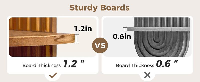 Bamworld Boho Wall Decor Brown Plant Wall Shelf, Mid Century Modern Decor Hanging Plant Shelf, 2-Tier Wooden Floating Shelves for Home, Bathroom Bedroom Living Room, Office Holding Planter Decoration