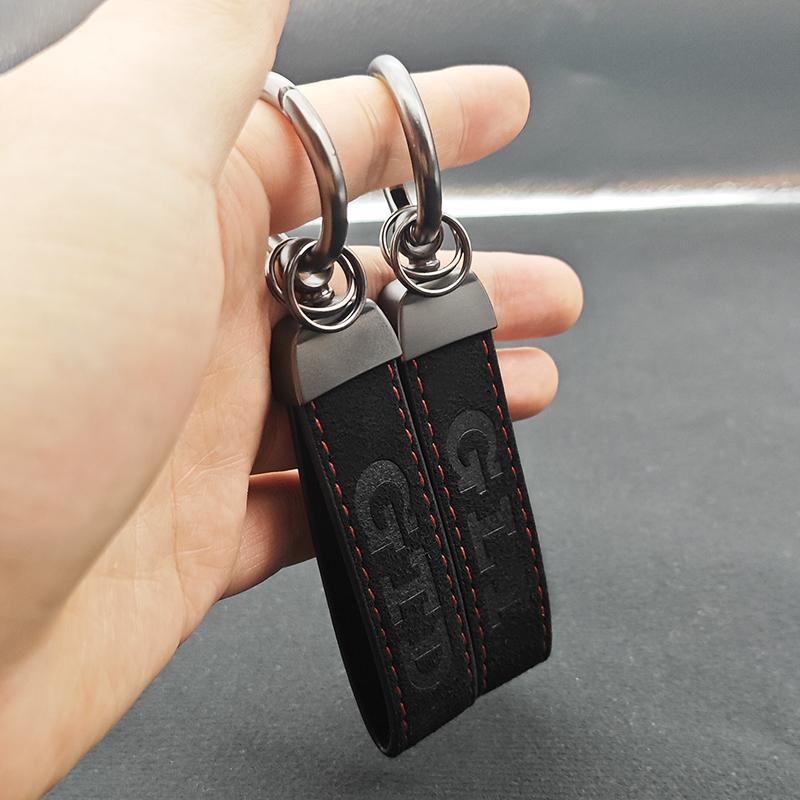 2025 High Grade Luxury Leather Keyring Men Women Key Chain Rings Logo GLI GTD Car Keychain Accessories