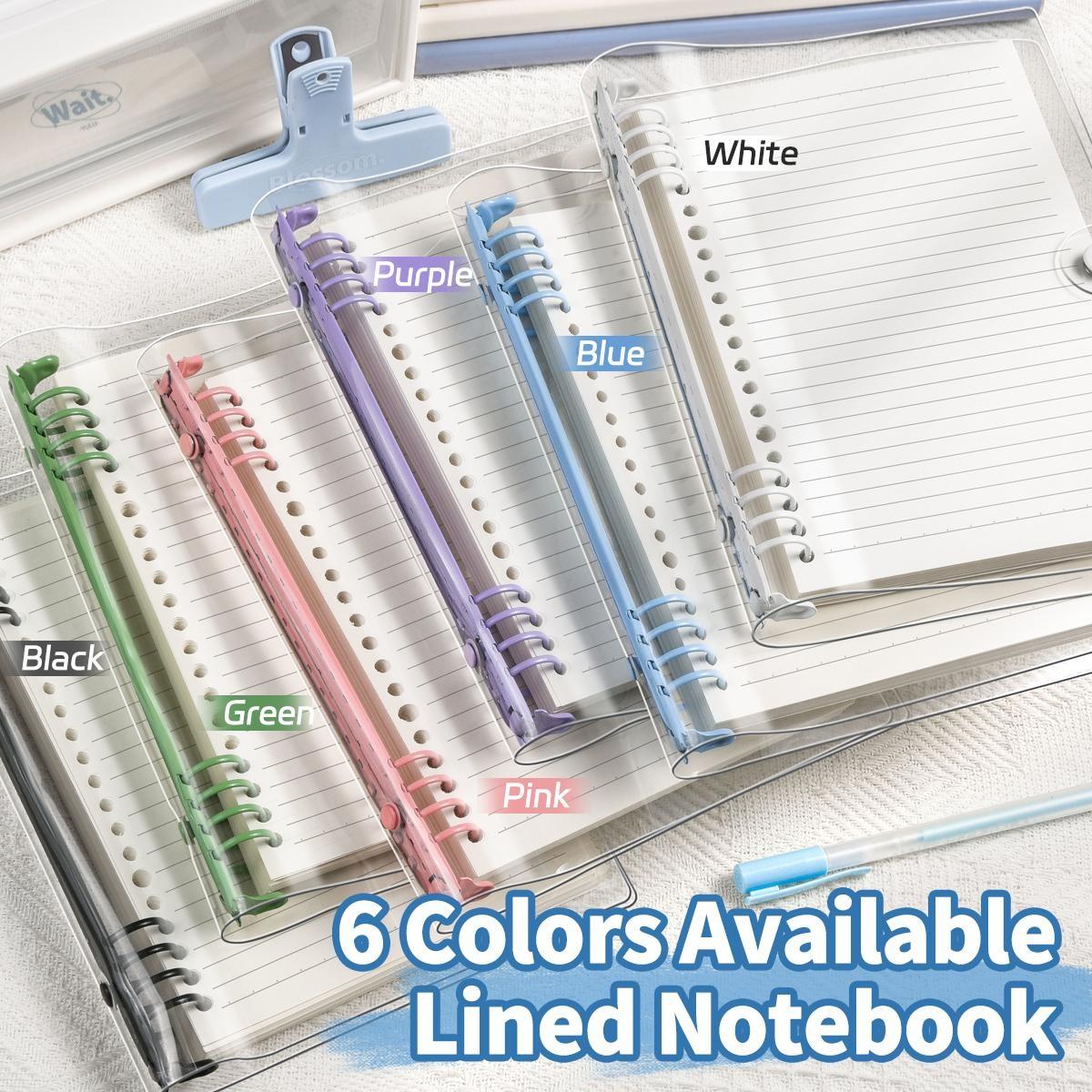 A5 Transparent Loose Leaf Notebook for Intensive Study, Detachable Ring System, Clear Cover, Ideal for Exam Preparation