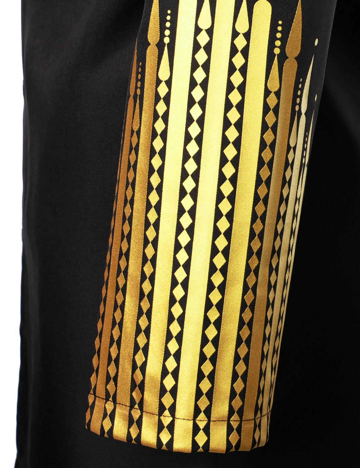 ZEROYAA Men's Traditional Suit Long Sleeve Button up African Dashiki Shirt and Pants Ethnic 2 Piece Outfit Clothes Cotton sets for men clothing men's 2 piece set Cardigan Breathable