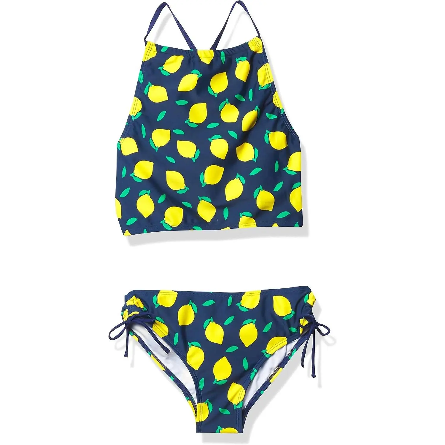 Girls Daisy UPF 50 Beach Sport Halter Tankini 2-Piece Swimsuit